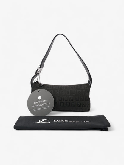 Fendi Zucca Shoulder Bag Black Canvas