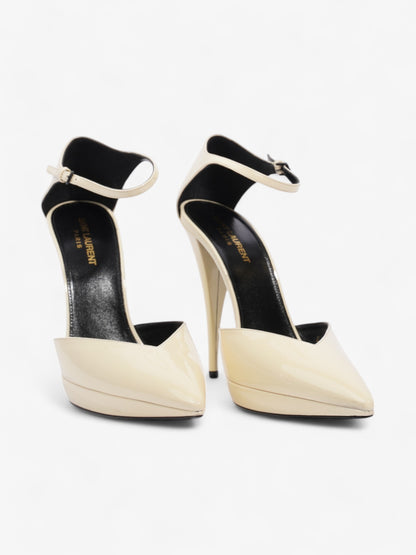 Saint Laurent Zizi 110mm Ecru Patent Leather EU 40 UK 7