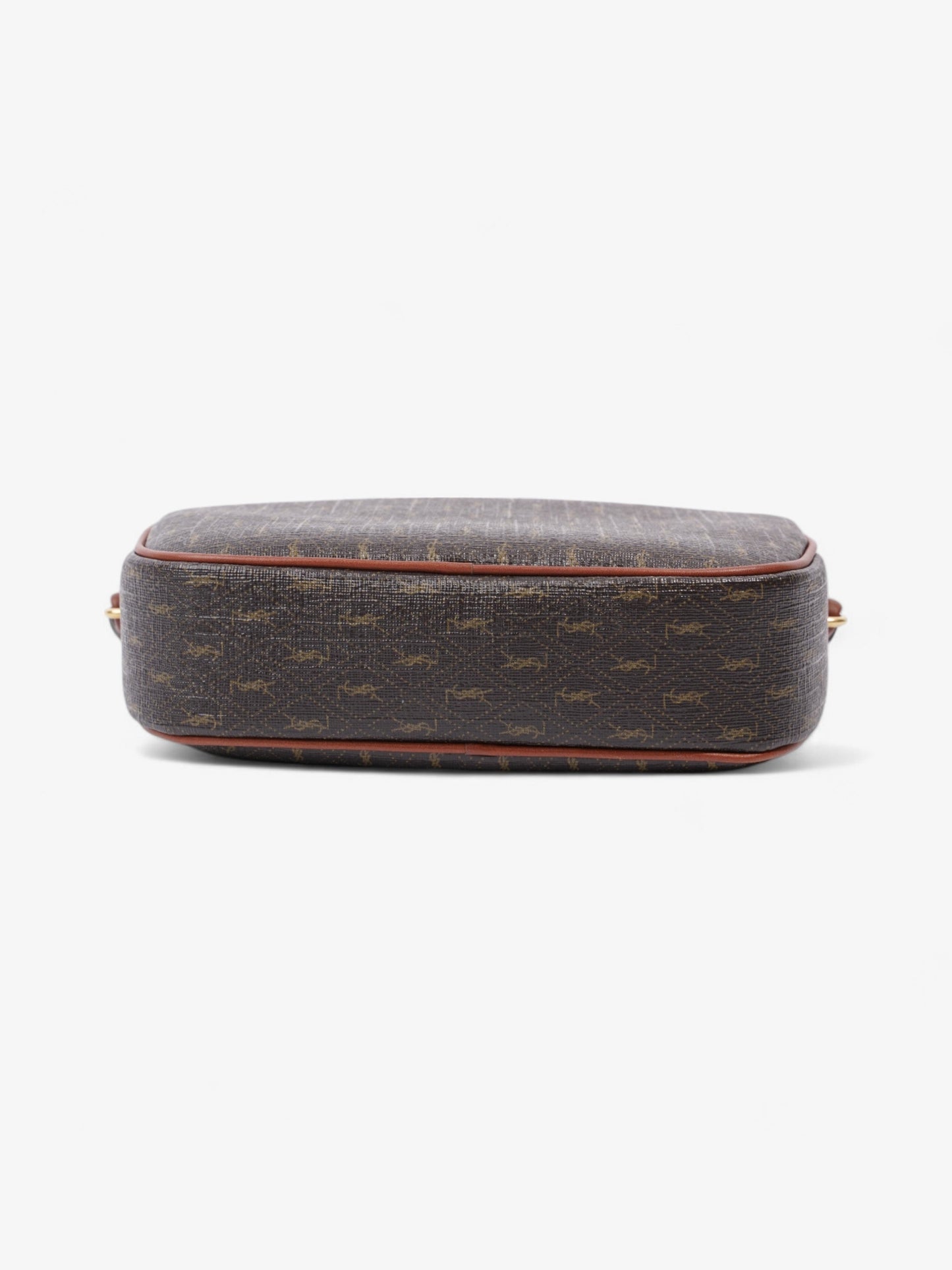 Saint Laurent Le Monogramme Camera Brown Coated Canvas