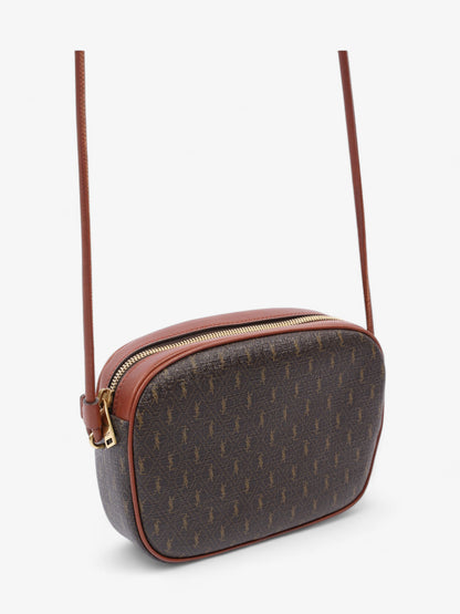 Saint Laurent Le Monogramme Camera Brown Coated Canvas