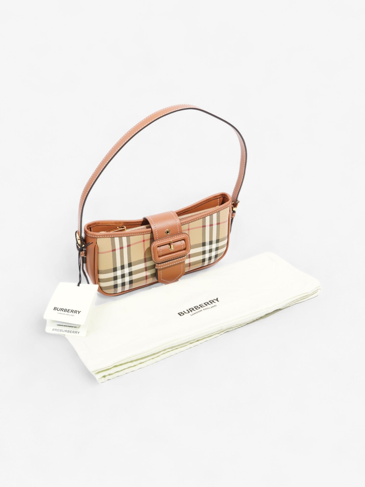 Burberry Sling Bag Vintage Check Polyurethane