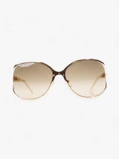 Gucci Oversized Sunglasses Gold / White Base Metal