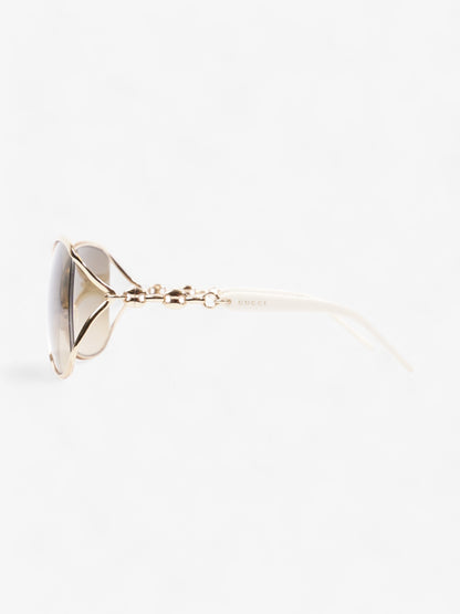 Gucci Oversized Sunglasses Gold / White Base Metal