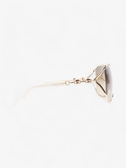 Gucci Oversized Sunglasses Gold / White Base Metal