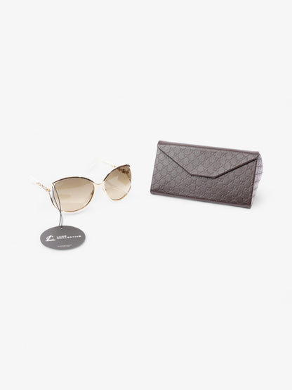 Gucci Oversized Sunglasses Gold / White Base Metal