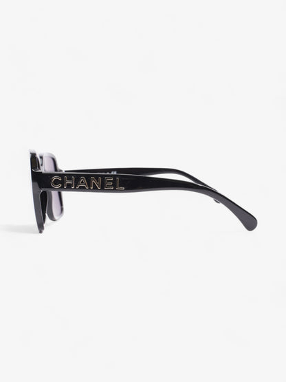 Chanel Square Framed Sunglasses Black / Gold Acetate 140mm