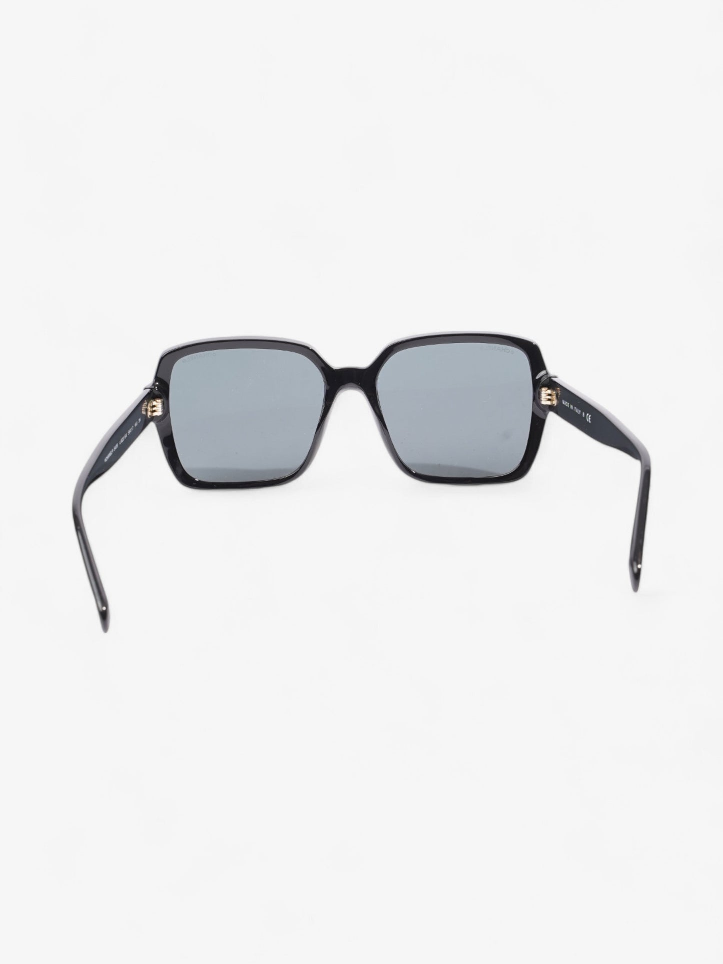 Chanel Square Framed Sunglasses Black / Gold Acetate 140mm