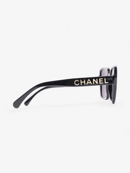 Chanel Square Framed Sunglasses Black / Gold Acetate 140mm