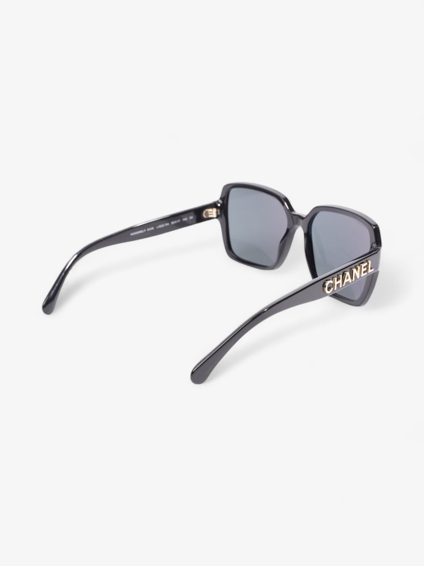 Chanel Square Framed Sunglasses Black / Gold Acetate 140mm