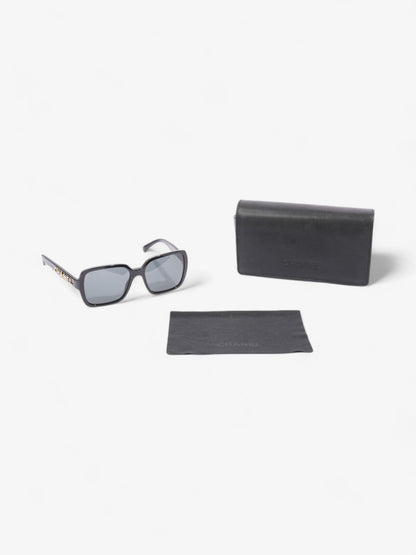 Chanel Square Framed Sunglasses Black / Gold Acetate 140mm