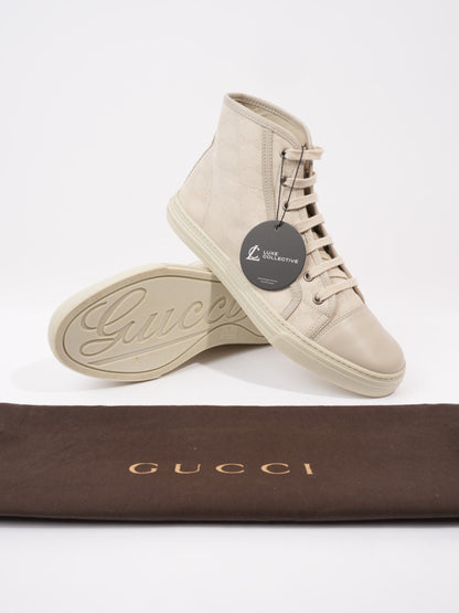 Gucci GG Monogram High-Top Sneakers Beige  Canvas EU 40 UK 7