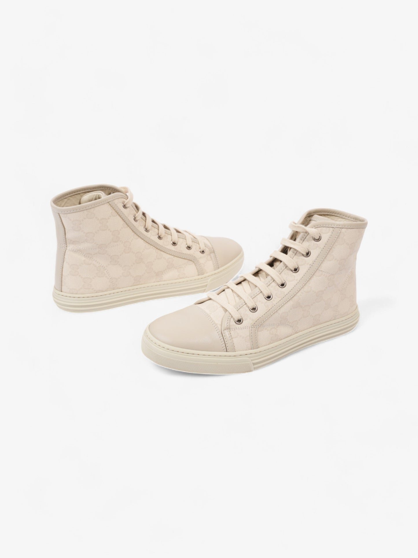 Gucci GG Monogram High-Top Sneakers Beige  Canvas EU 40 UK 7