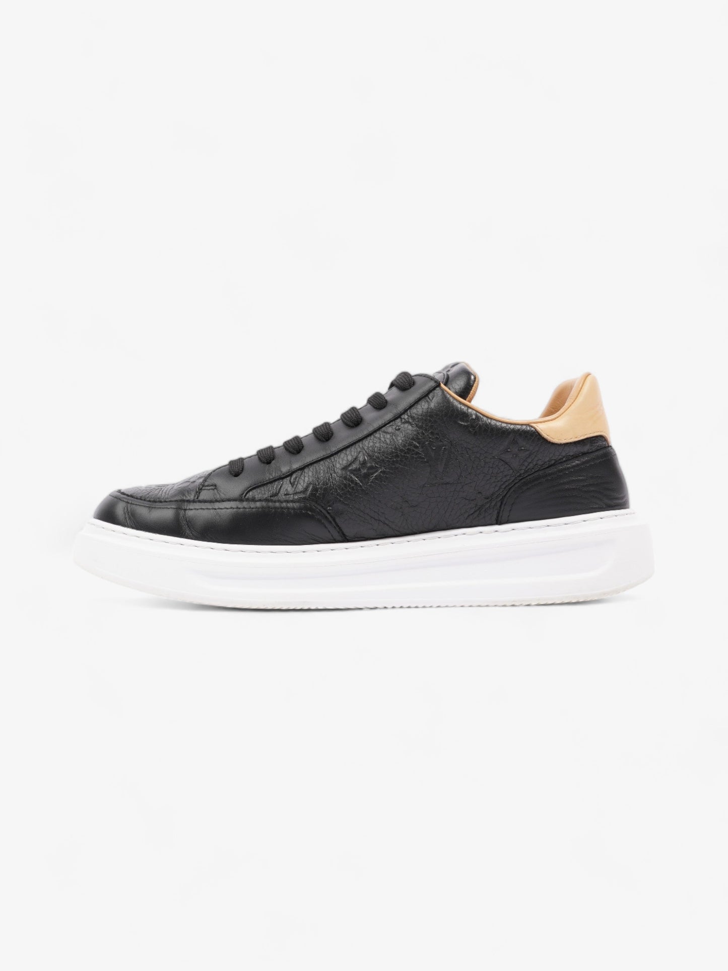 Louis Vuitton Beverly Hills Sneakers Black Monogram / Beige Calfskin Leather EU 43 UK 9