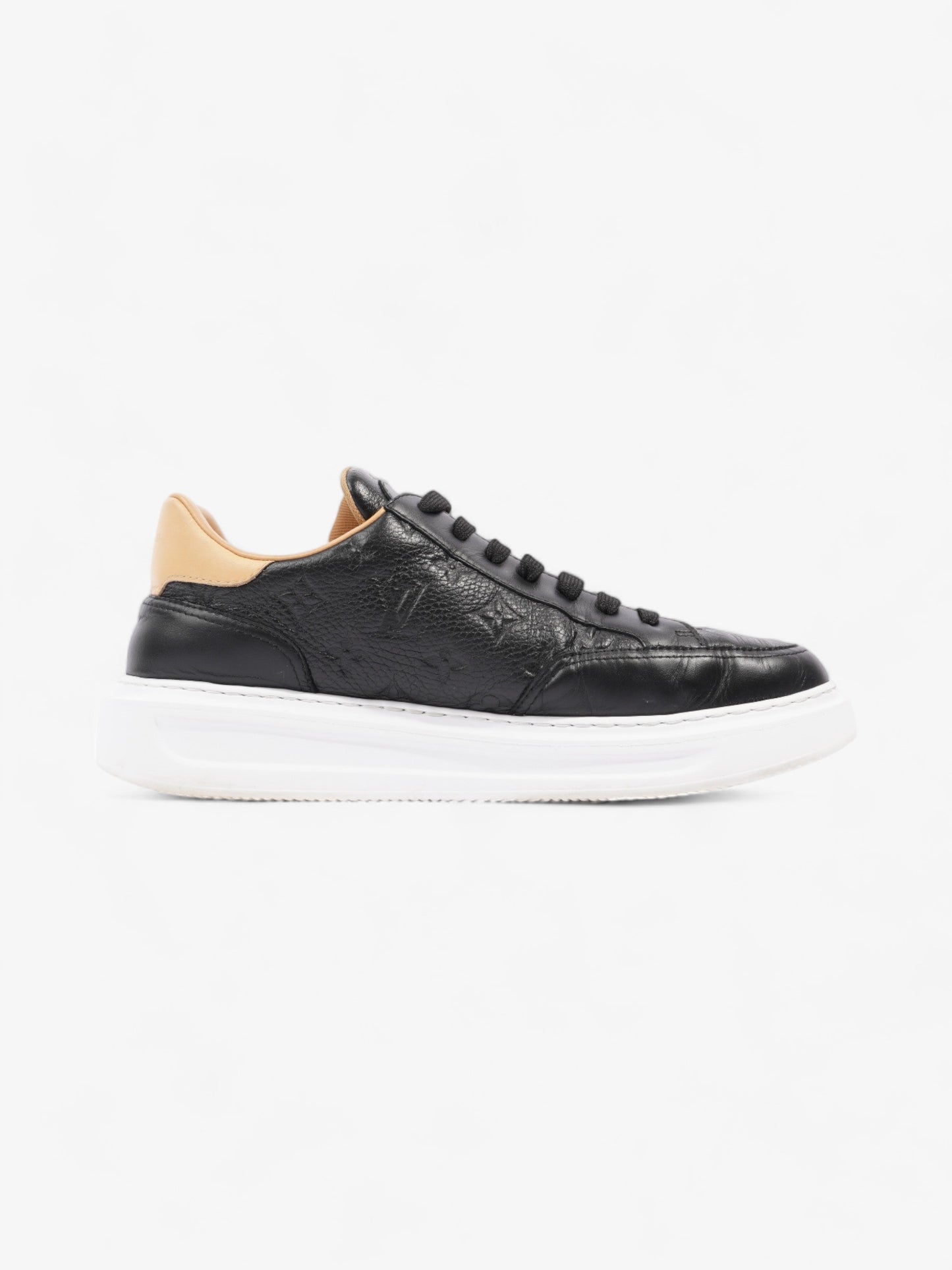 Louis Vuitton Beverly Hills Sneakers Black Monogram / Beige Calfskin Leather EU 43 UK 9