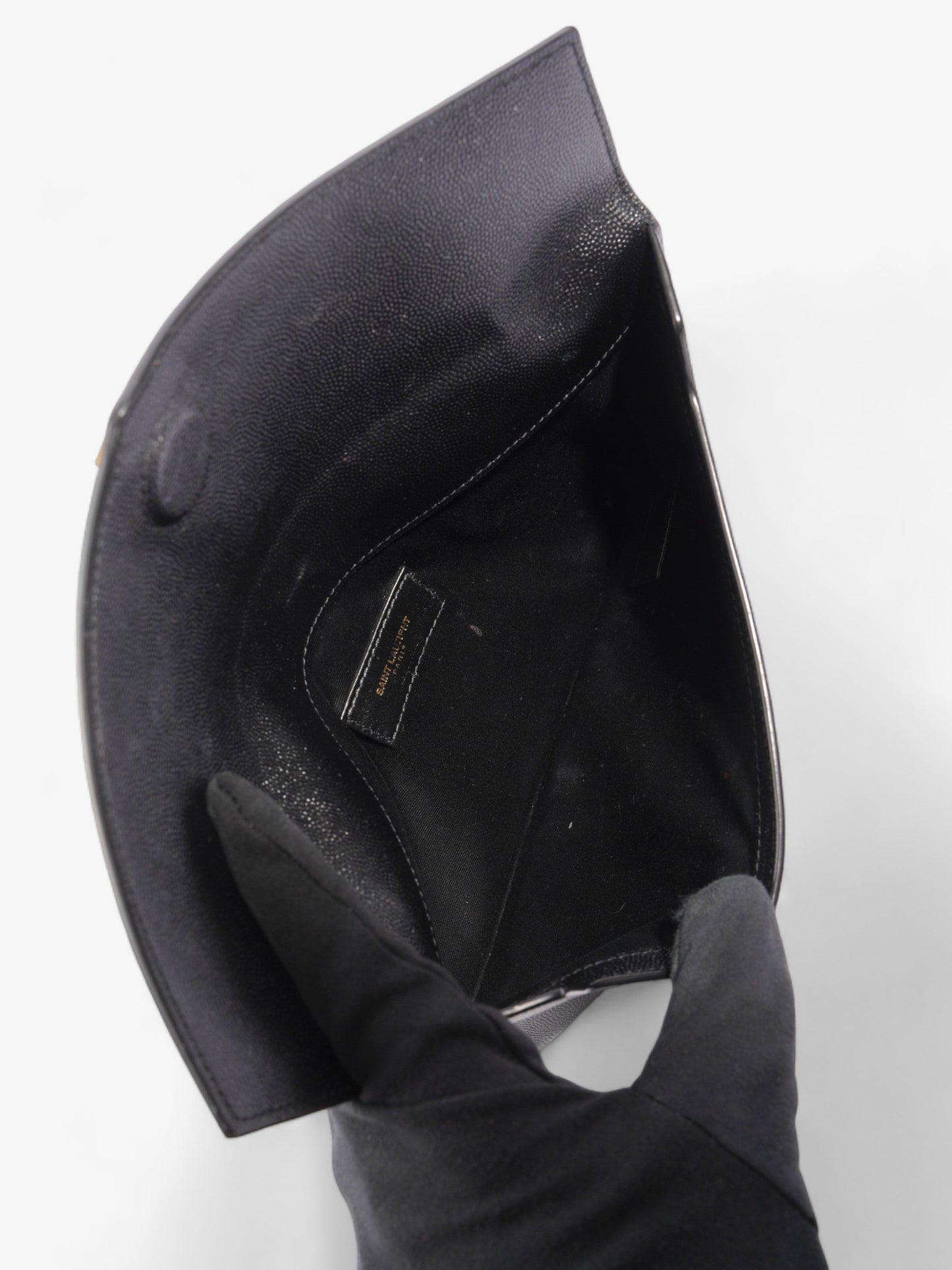 Saint Laurent Uptown Pouch Black Calfskin Leather