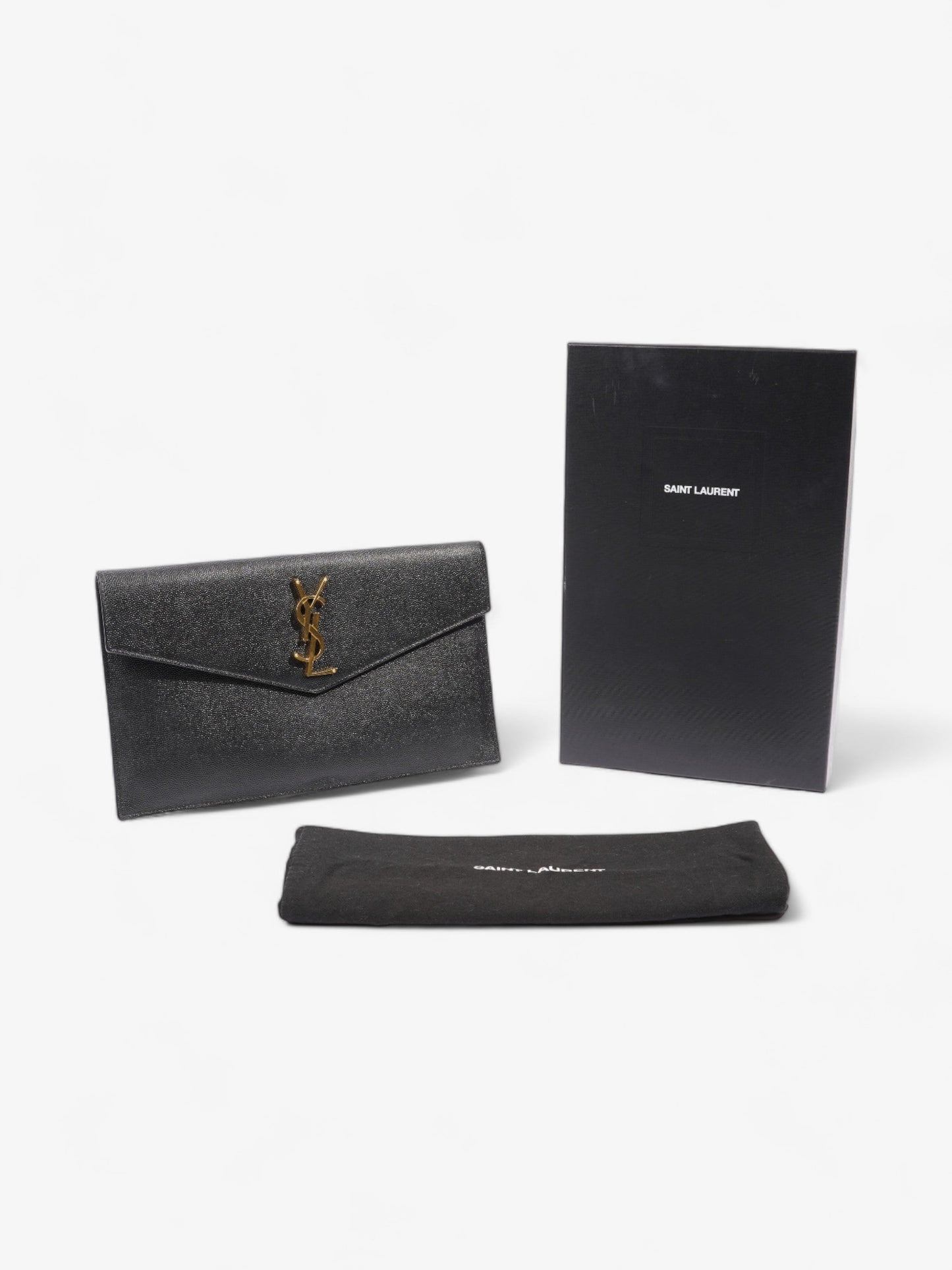 Saint Laurent Uptown Pouch Black Calfskin Leather