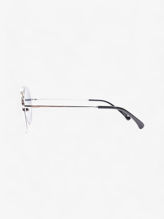 Chanel Round Sunglasses Silver Acetate 140mm