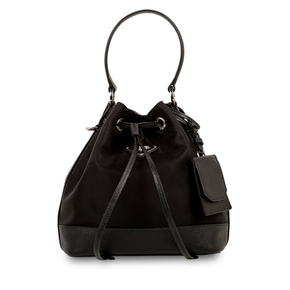 Prada Nylon & Saffiano Leather Bucket Bag