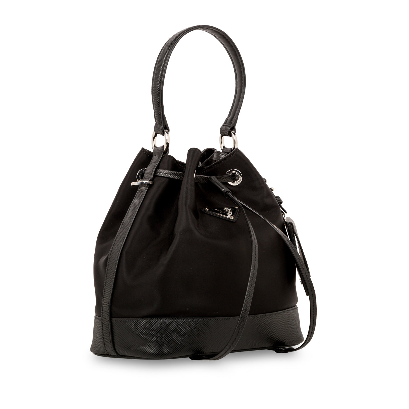Prada Nylon & Saffiano Leather Bucket Bag