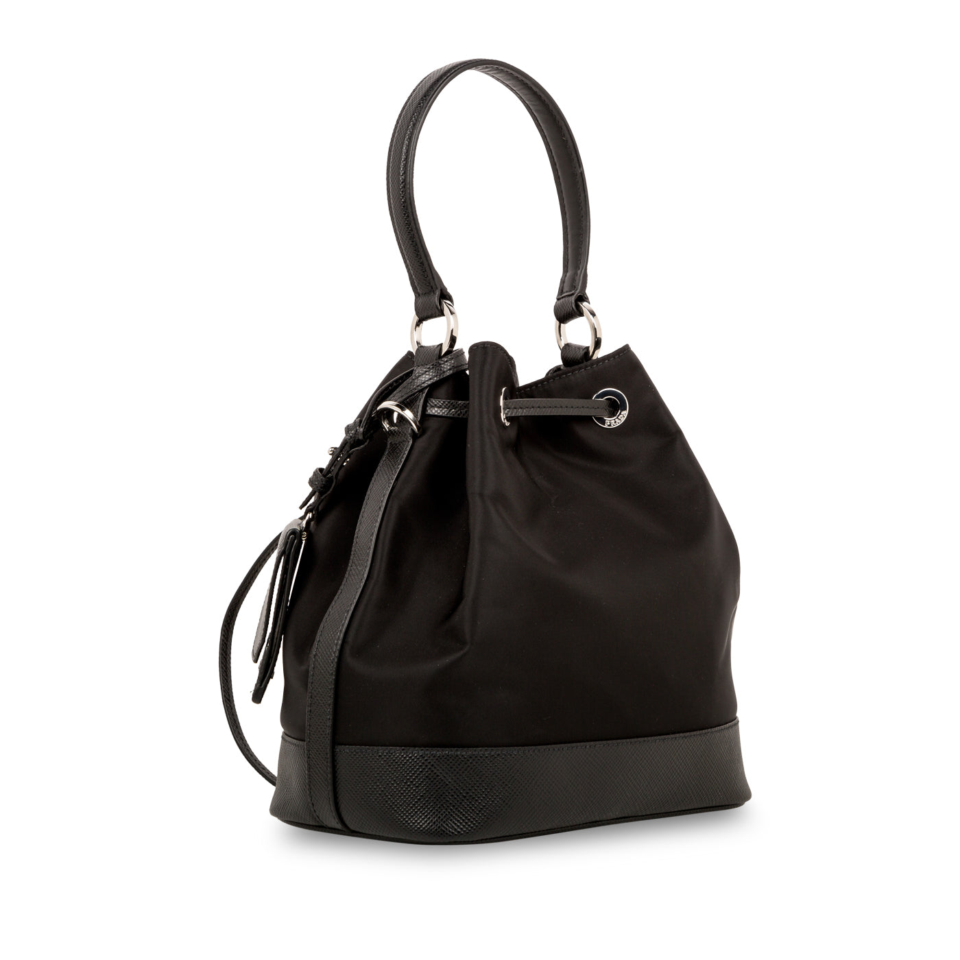 Prada Nylon & Saffiano Leather Bucket Bag