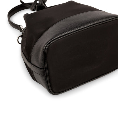 Prada Nylon & Saffiano Leather Bucket Bag