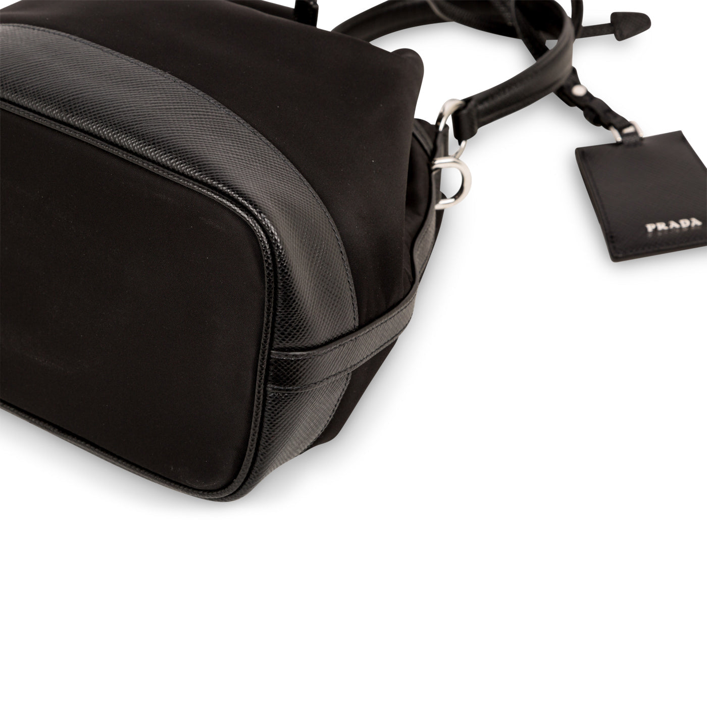 Prada Nylon & Saffiano Leather Bucket Bag