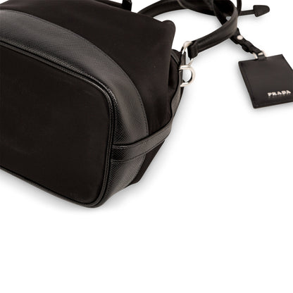Prada Nylon & Saffiano Leather Bucket Bag
