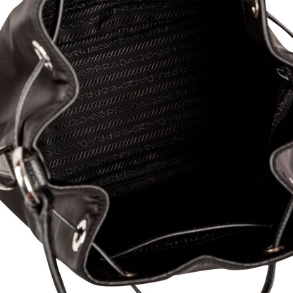 Prada Nylon & Saffiano Leather Bucket Bag