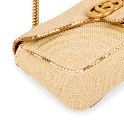 Gucci GG Marmont Bag - Raffia and Python - Small