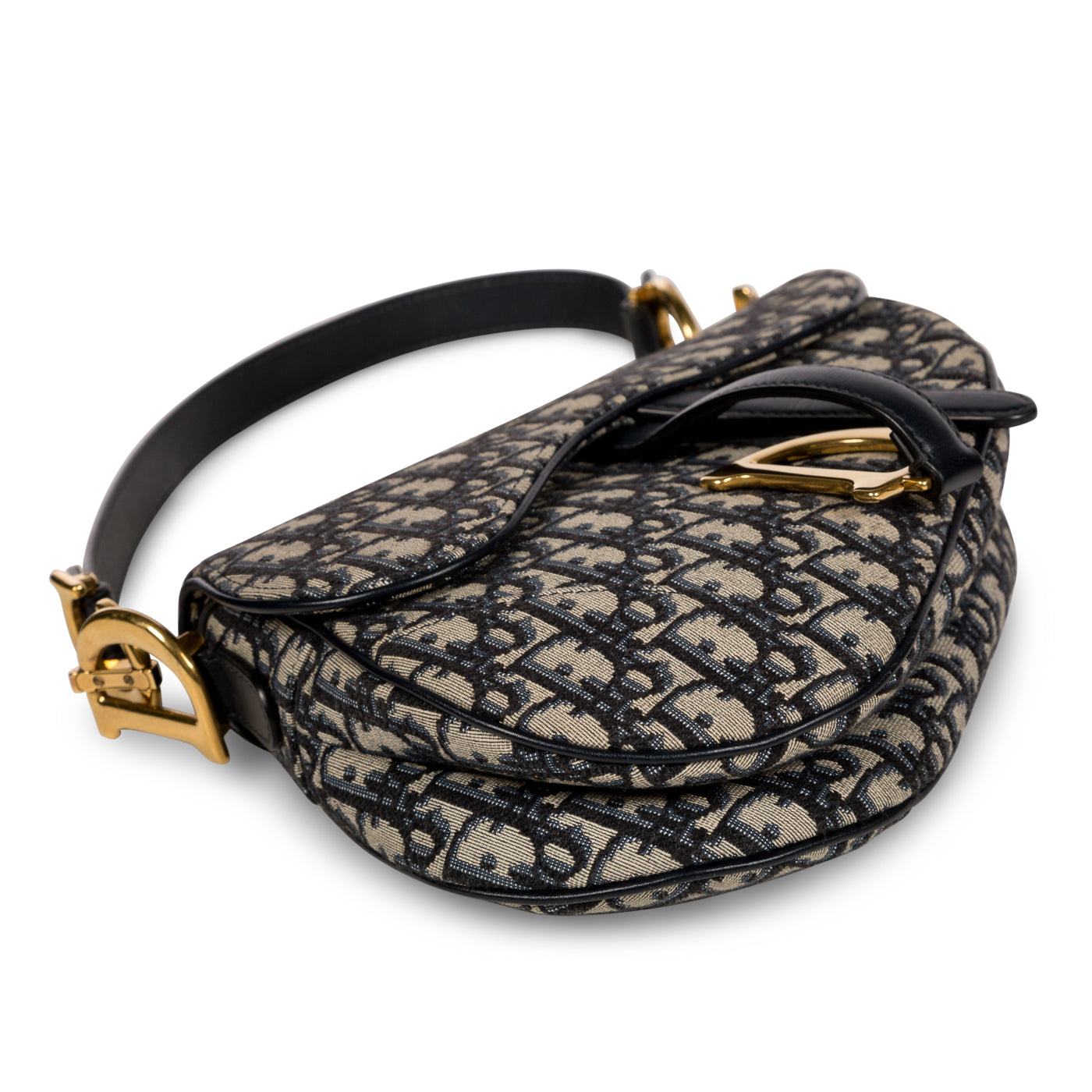 Christian Dior Saddle Bag with Embroidered Strap
