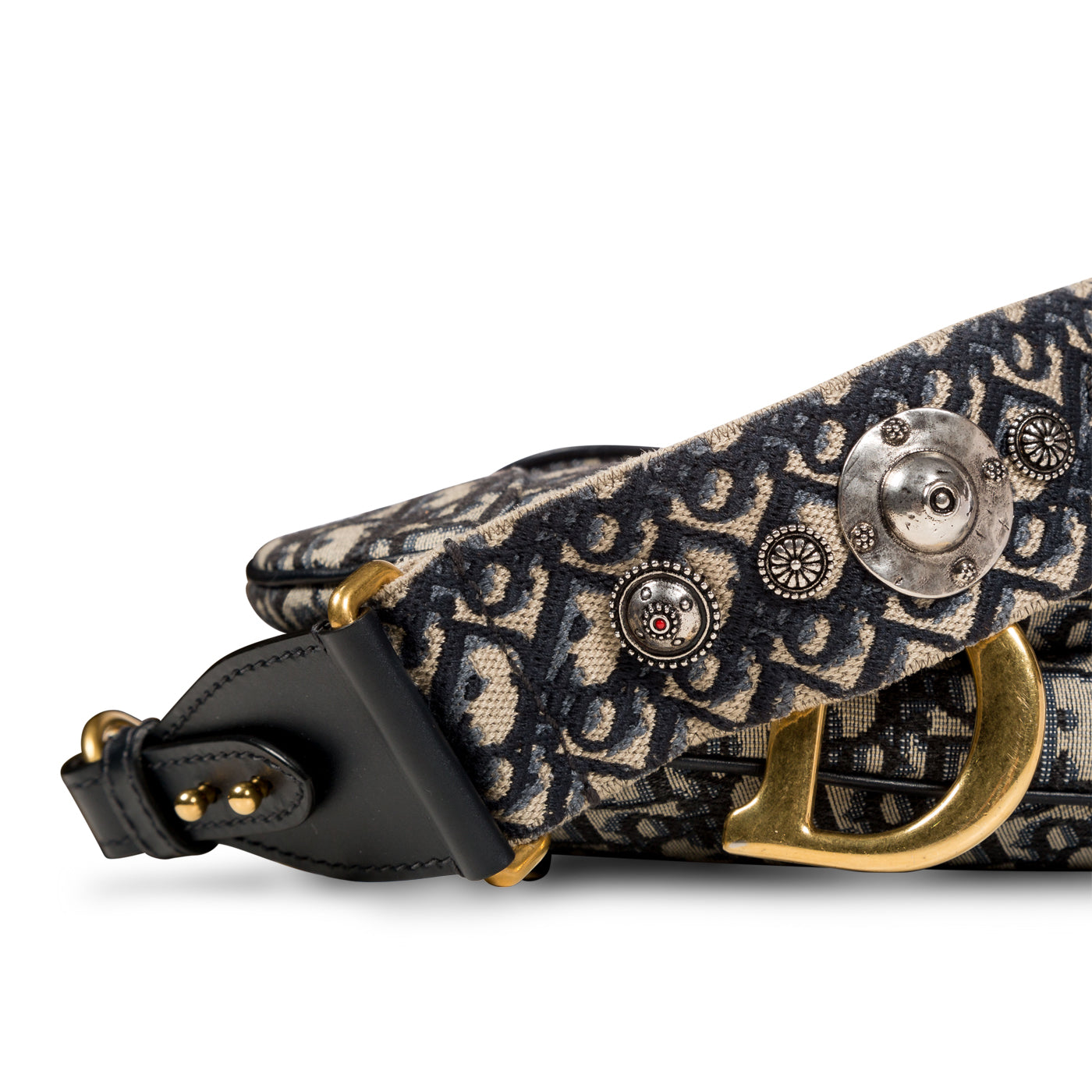 Christian Dior Saddle Bag with Embroidered Strap