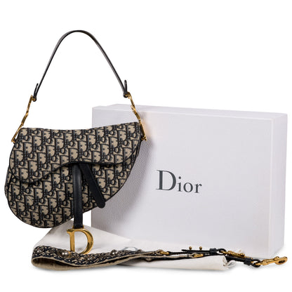 Christian Dior Saddle Bag with Embroidered Strap