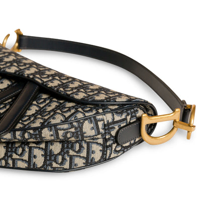 Christian Dior Saddle Bag with Embroidered Strap