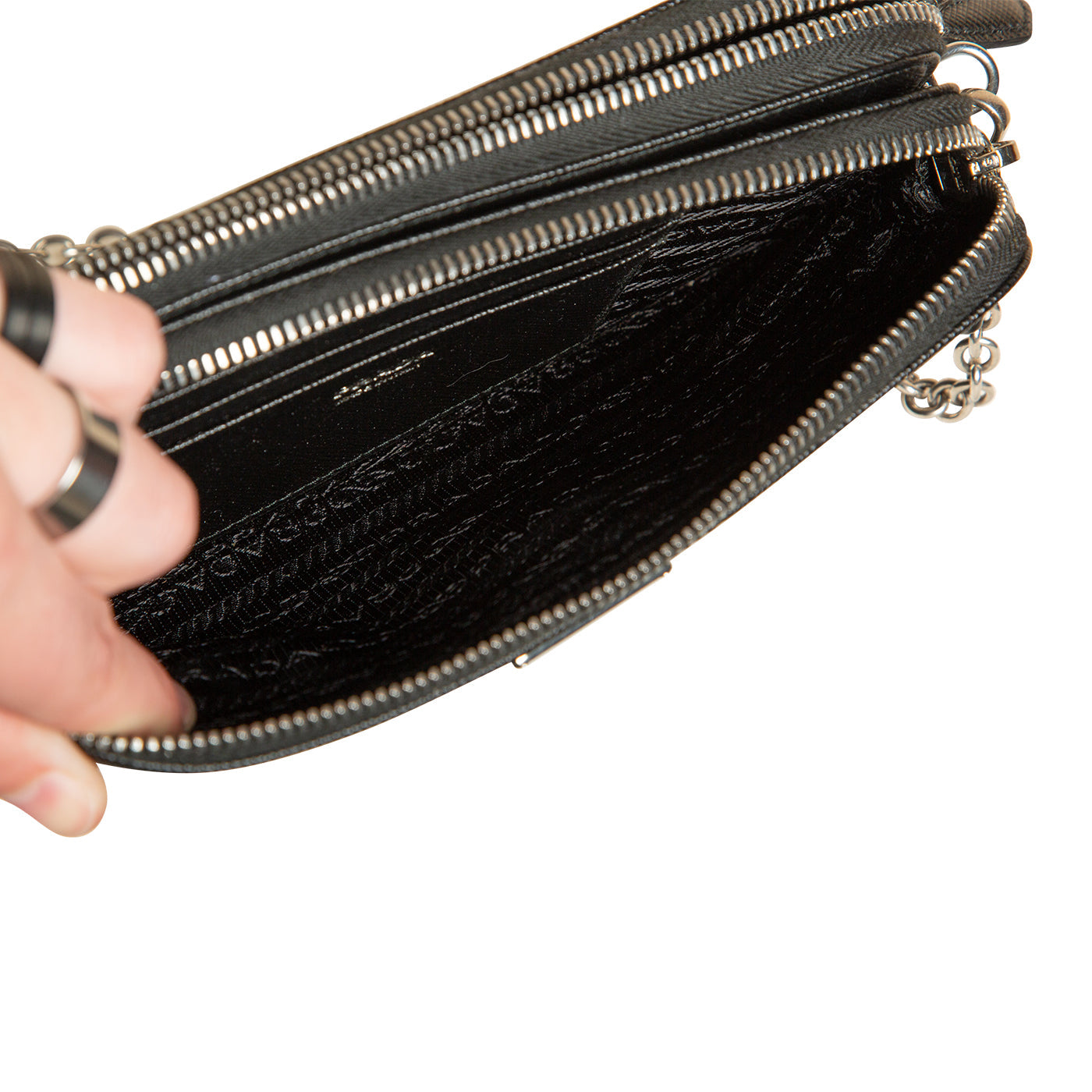 Prada Dual Zip Wallet on Chain