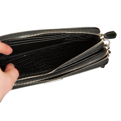 Prada Dual Zip Wallet on Chain