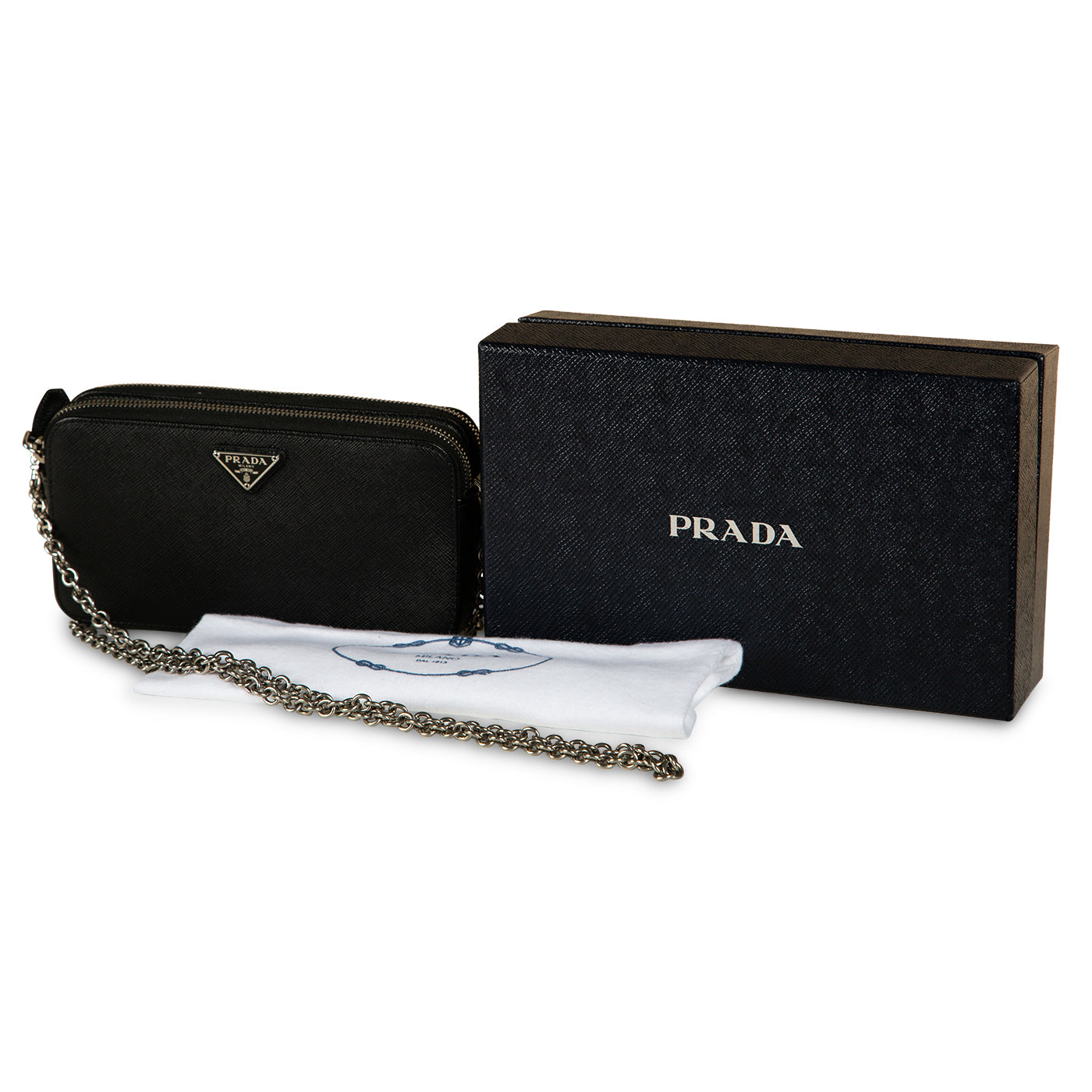 Prada Dual Zip Wallet on Chain