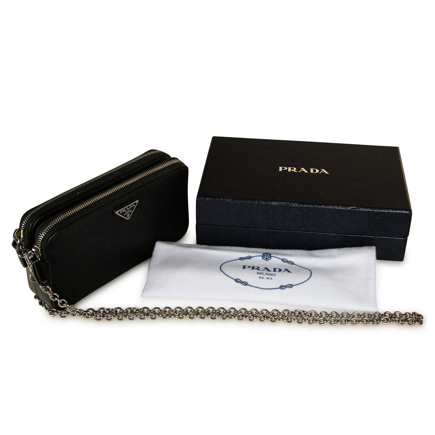 Prada Dual Zip Wallet on Chain