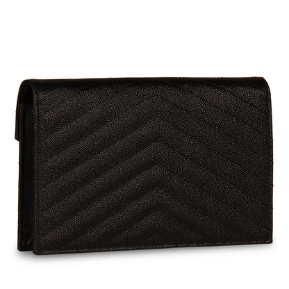 Saint Laurent Black Envelope Wallet on Chain