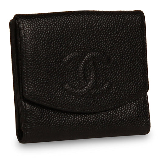 Chanel Vintage Classic Wallet - Black Caviar