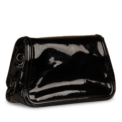 Chanel Vintage Black Vinyl Shoulder Bag