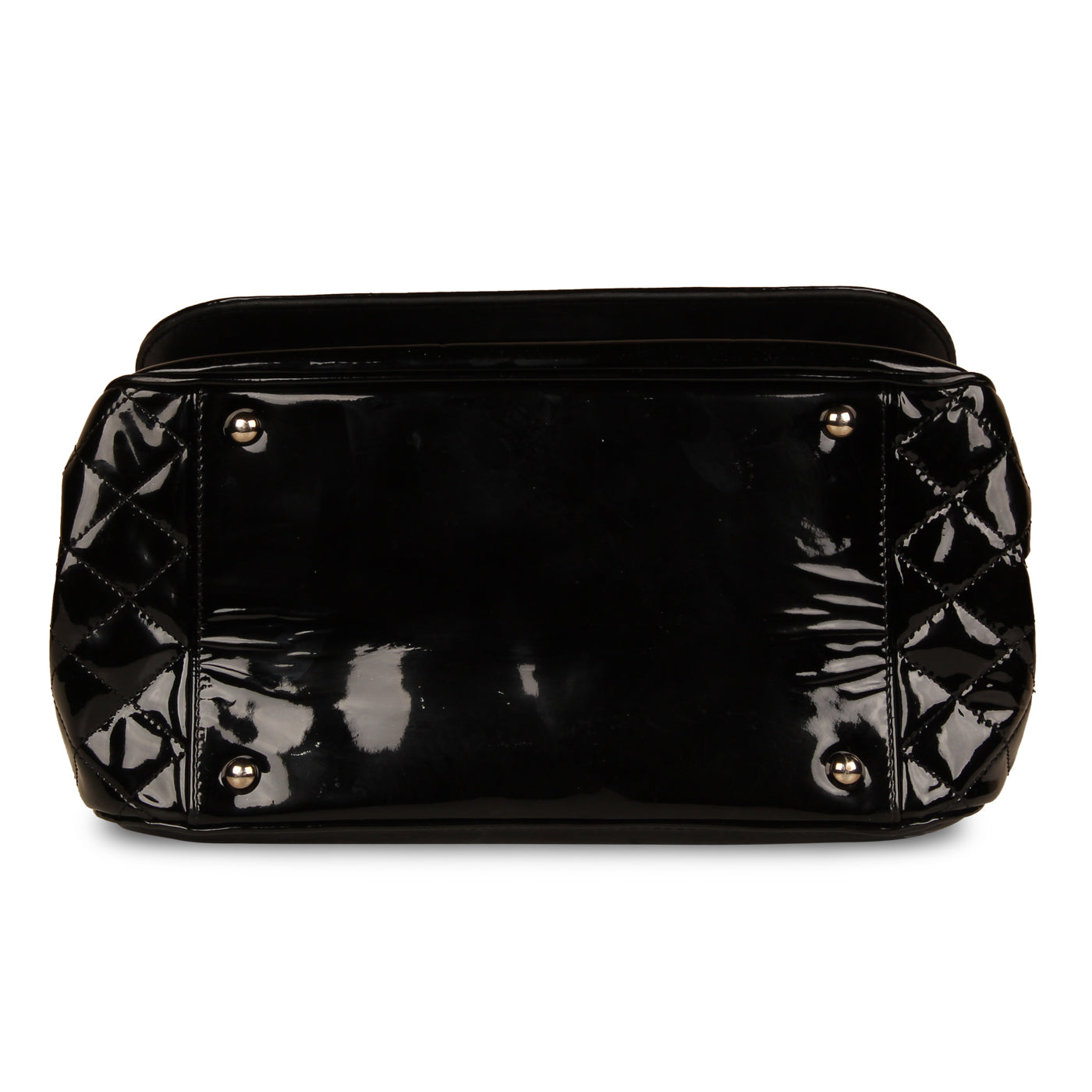 Chanel Vintage Black Vinyl Shoulder Bag