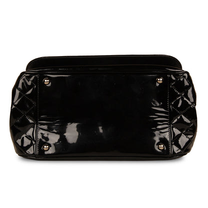 Chanel Vintage Black Vinyl Shoulder Bag