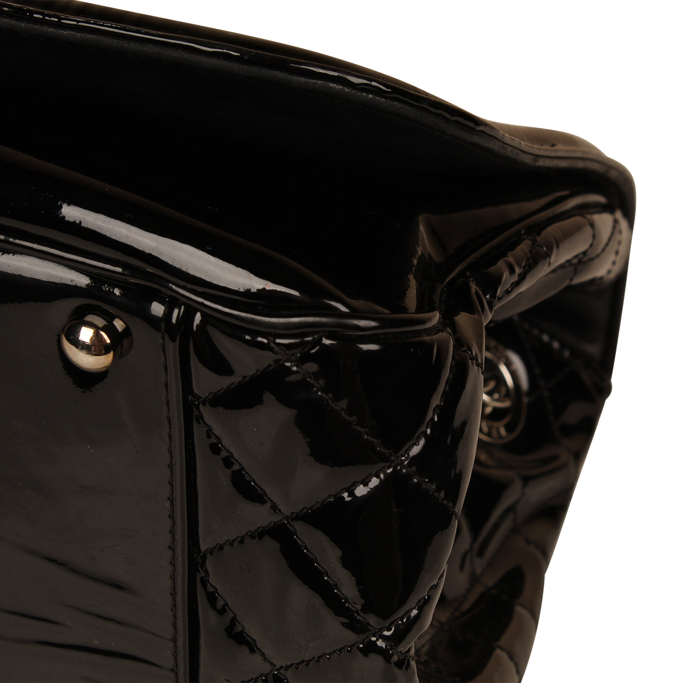 Chanel Vintage Black Vinyl Shoulder Bag