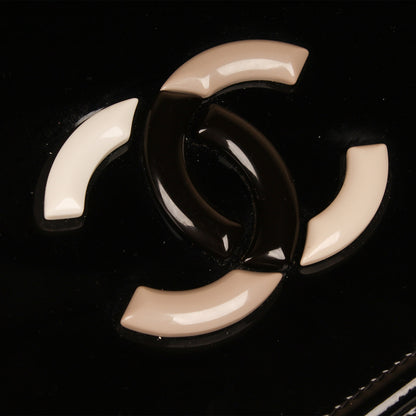 Chanel Vintage Black Vinyl Shoulder Bag