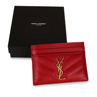Saint Laurent Red Chevron Card Holder