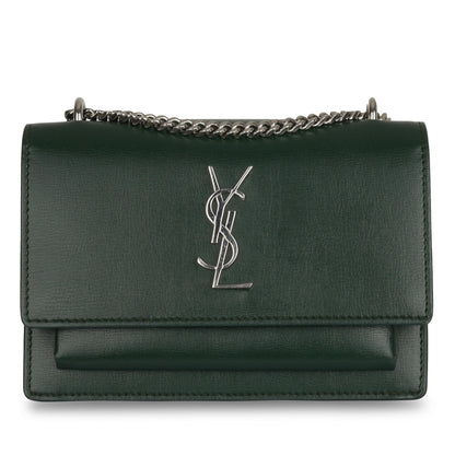 Saint Laurent Mini Sunset Bag - Forest Green