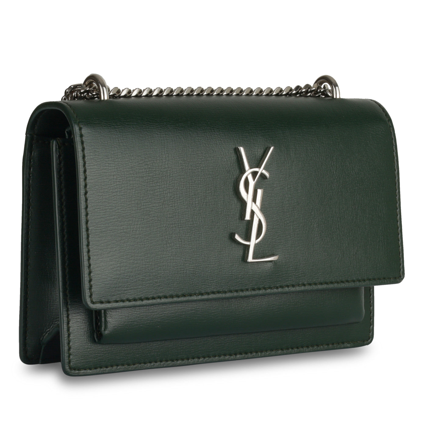 Saint Laurent Mini Sunset Bag - Forest Green