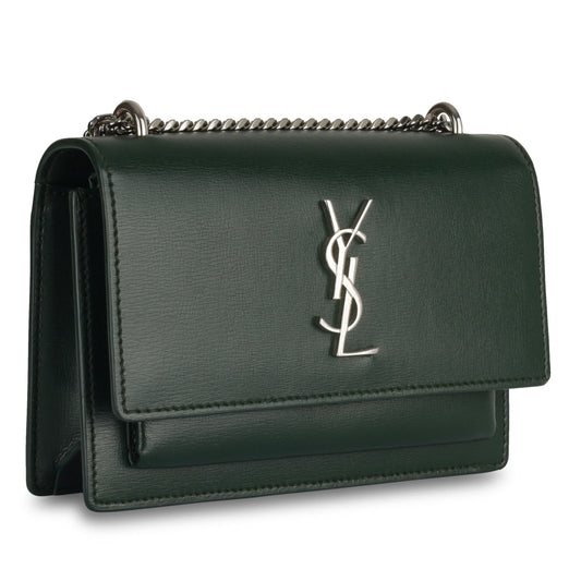 Saint Laurent Mini Sunset Bag - Forest Green