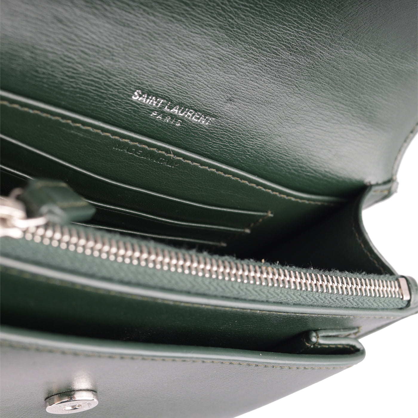 Saint Laurent Mini Sunset Bag - Forest Green