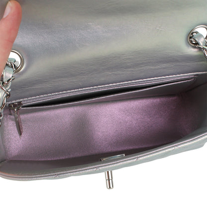 Chanel Mini Rectangular Flap Bag - Iridescent Silver